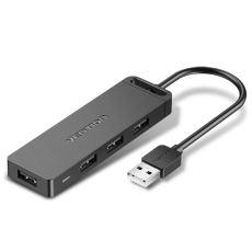 VENTION 4-Port USB 2.0 Hub with Power Supply 0.15M Black (CHMBB)