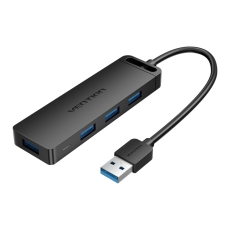 VENTION 4-Port USB 3.0 Hub with Power Supply 0.15M Black (CHLBB)