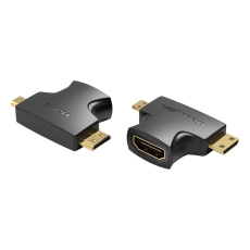 VENTION 2 in 1 Mini HDMI and Micro HDMI Male to HDMI Female Adapter Black (AGFB0)