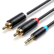VENTION 3.5mm Male to 2RCA Male Cable 0.5M Black (BCLBD)